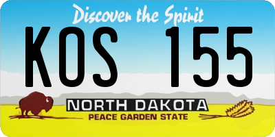 ND license plate KOS155
