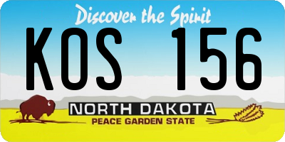 ND license plate KOS156