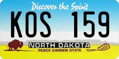 ND license plate KOS159