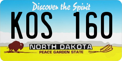 ND license plate KOS160