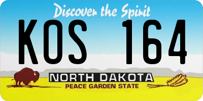 ND license plate KOS164