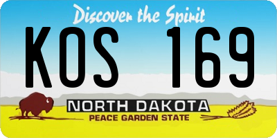 ND license plate KOS169
