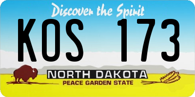 ND license plate KOS173
