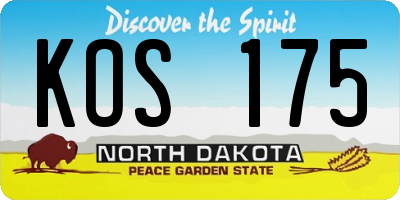 ND license plate KOS175
