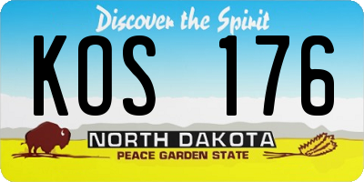 ND license plate KOS176