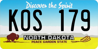 ND license plate KOS179