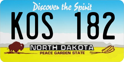 ND license plate KOS182