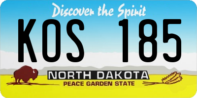 ND license plate KOS185