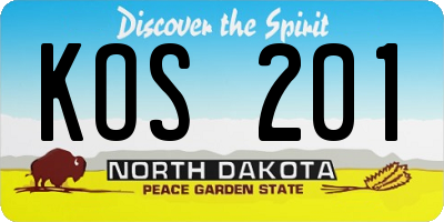 ND license plate KOS201