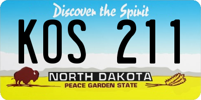 ND license plate KOS211