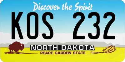 ND license plate KOS232