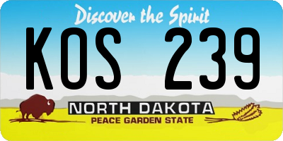 ND license plate KOS239