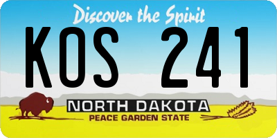 ND license plate KOS241