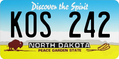 ND license plate KOS242