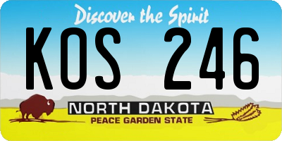 ND license plate KOS246