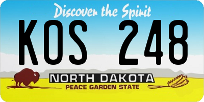 ND license plate KOS248