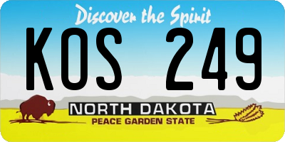 ND license plate KOS249