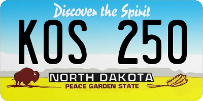 ND license plate KOS250