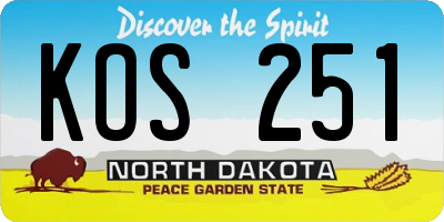 ND license plate KOS251