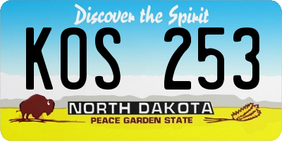 ND license plate KOS253