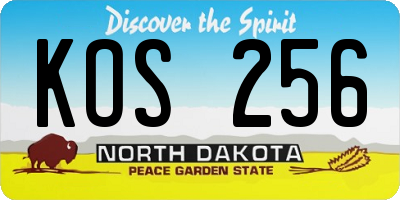 ND license plate KOS256
