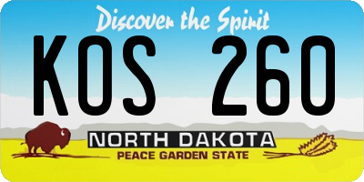 ND license plate KOS260