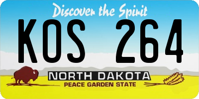 ND license plate KOS264