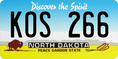 ND license plate KOS266
