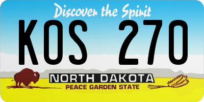 ND license plate KOS270