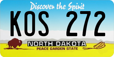 ND license plate KOS272