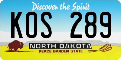 ND license plate KOS289