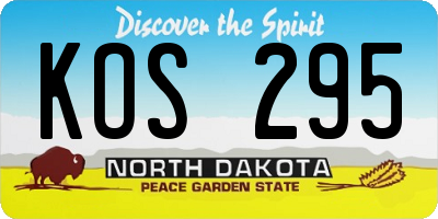 ND license plate KOS295