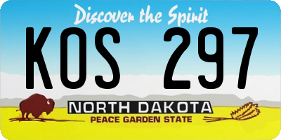 ND license plate KOS297