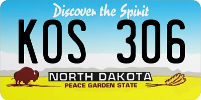 ND license plate KOS306