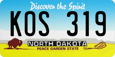 ND license plate KOS319