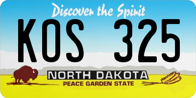 ND license plate KOS325