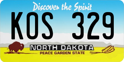 ND license plate KOS329
