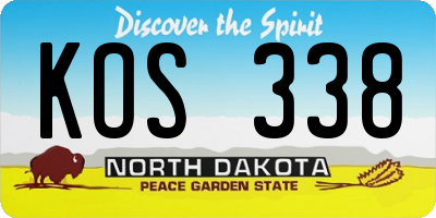 ND license plate KOS338