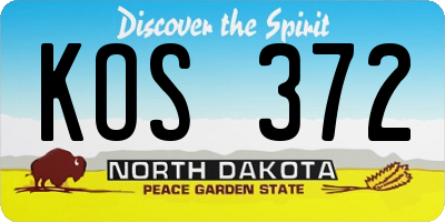 ND license plate KOS372