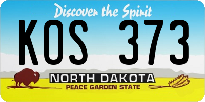 ND license plate KOS373
