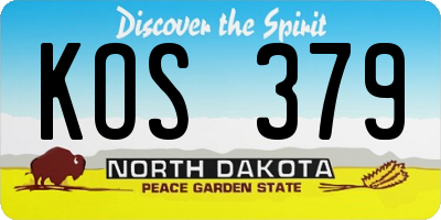 ND license plate KOS379