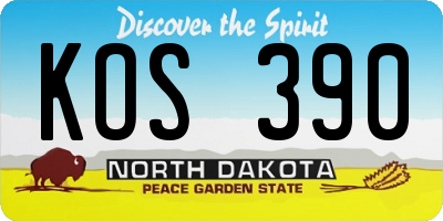ND license plate KOS390