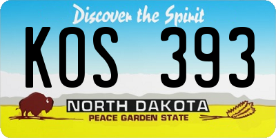 ND license plate KOS393