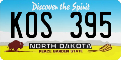 ND license plate KOS395