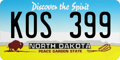 ND license plate KOS399
