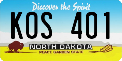 ND license plate KOS401