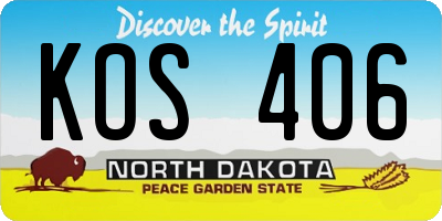 ND license plate KOS406