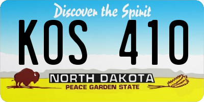 ND license plate KOS410