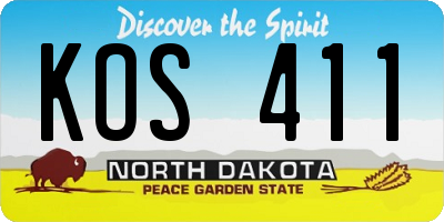 ND license plate KOS411