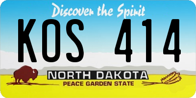 ND license plate KOS414